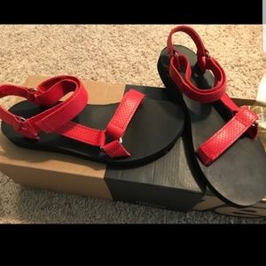 Teva Moto Red Sandals 9
